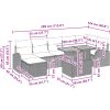 8-delars Trädgårds Matset med Kuddar Beige Poly Rattan Akacia vidaXL 100 x 55 x 73 cm – miniatyr 12