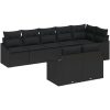 8-delars trädgårdsgrupp med kuddar i svart polyrotting vidaXL 288.5 x 123.5 x 85 cm – miniatyr 2