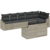 8 Delars Trädgårdsmatbord med Kuddar i Ljusgrå Poly Rattan vidaXL 288.5 x 123.5 x 85 cm – miniatyr 2