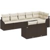 8-delars trädgårdsmatsalsset med kuddar i brun poly-rattan vidaXL 288.5 x 123.5 x 85 cm – miniatyr 2