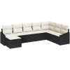 8 Delars Trädgårdsmatset Med Kuddar Svart Poly Rattan vidaXL 288,5 x 178,5 x 85 cm – miniatyr 2