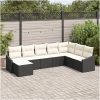8 Delars Trädgårdsmatset Med Kuddar Svart Poly Rattan vidaXL 288,5 x 178,5 x 85 cm – miniatyr 1