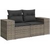 8 Delars Trädgårdsofa Set med Kuddar Grå Poly Rattan Akacia vidaXL Compact – miniatyr 6