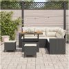 8-delars trädgårdsofa-set med kuddar svart poly rattan akacia vidaXL Medium – miniatyr 3