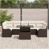 8 Delars Trädgårdsofaset med Kuddar Brun Poly Rottning vidaXL Medium – miniatyr 3