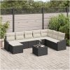 8-delars trädgårdsofaset med kuddar i brunt polyrotting vidaXL 288,5 x 178,5 x 85 cm – miniatyr 1