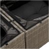 8 delars Trädgårdsoff set med dynor Grå poly rattan vidaXL Stor – miniatyr 8