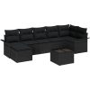 8-delars trädgårdsoff-set med kuddar i beige poly-rattan vidaXL 55 x 55 x 37 cm – miniatyr 2