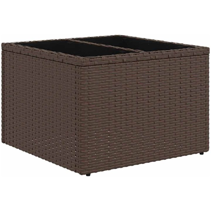 8-delars trädgårdsoff-set med kuddar i brun poly-rattan vidaXL Måttlig – bild 3