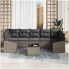 8-delars trädgårdsoff set med kuddar i grå poly rattan vidaXL 55 x 55 x 37 cm – miniatyr 3