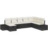 8-delars trädgårdsoff-set med kuddar i svart poly rattan vidaXL 319 x 209 x 85 cm – miniatyr 2