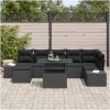 8-delars trädgårdsoff set med kuddar i svart polyrotting vidaXL 100 x 55 x 73 cm – miniatyr 3