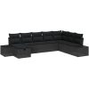 8-delars trädgårdsoff-set med kuddar i svart polyrotting vidaXL 319 x 209 x 85 cm – miniatyr 2