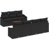 8-delars trädgårdsoff-set med kuddar, svart poly-rattan och akacia vidaXL 55 x 55 x 37 cm – miniatyr 2