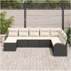 8 Delars Trädgårdsoff Set med Kuddar Svart Poly Rattan vidaXL L - Storlek modulsoffa för utomhusbruk – miniatyr 3