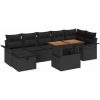 8-delars Trädgårdsoff Set med Kuddar Svart Poly Rotting vidaXL 100 x 55 x 73 cm – miniatyr 2