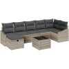 8-delars trädgårdsoffa med kuddar Ljusgrå Poly Rattan vidaXL 55 x 62 x 69 cm – miniatyr 2