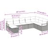 8 Delars Trädgårdsoffa set med kuddar Beige Poly Rattan vidaXL Stor – miniatyr 10