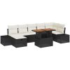 8 Delars Trädgårdsoffa Set med Kuddar Svart Poly Rottning vidaXL 55 x 55 x 37 cm – miniatyr 2