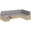 8-delars trädgårdsoffagrupp med beige kuddar i poly-rotting vidaXL 288,5 x 178,5 x 85 cm – miniatyr 2