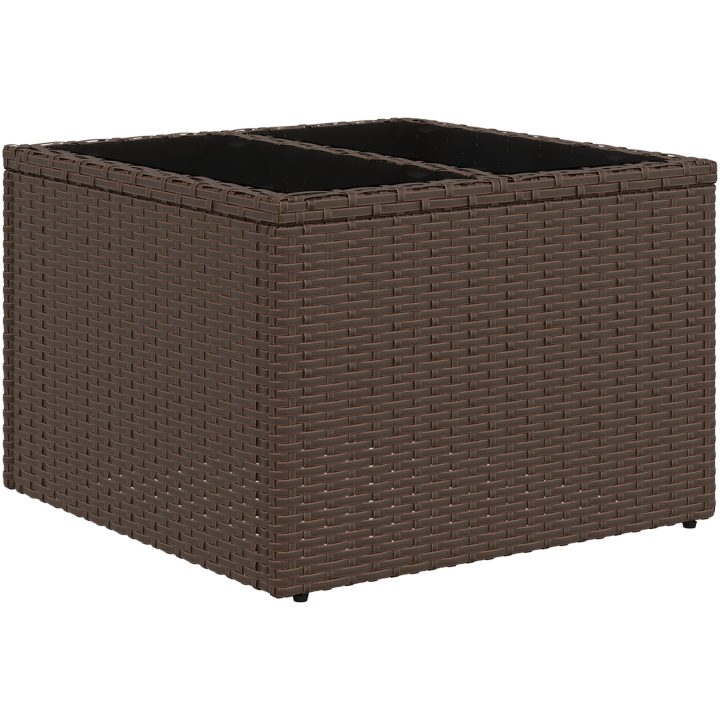 8-delars trädgårdsoffagrupp med kuddar i brunt poly rattan vidaXL 55 x 55 x 37 cm – bild 7