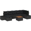 8-delars Trädgårdsoffagrupp med Kuddar Svart Poly Rattan vidaXL 55 x 55 x 37 cm – miniatyr 2
