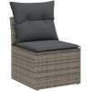 8-delars trädgårdsoffan med kuddar i grå polyrotting vidaXL 100 x 55 x 73 cm – miniatyr 5