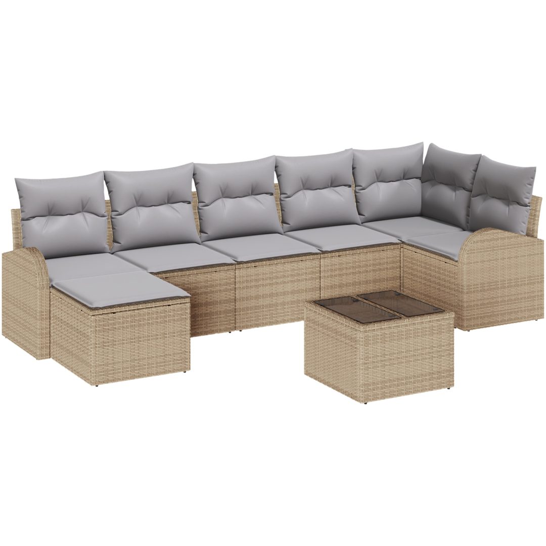 8-delars trädgårdsoffaset med dynor Svart Polyroting vidaXL 55 x 55 x 37 cm – bild 2