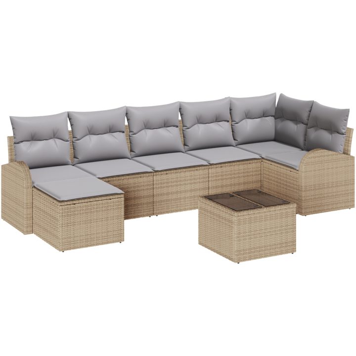 8-delars trädgårdsoffaset med dynor Svart Polyroting vidaXL 55 x 55 x 37 cm – bild 2