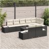 8-delars trädgårdsoffaset med kuddar Brown Poly Rattan vidaXL 55 x 55 x 37 cm – miniatyr 3