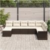 8-delars trädgårdsoffaset med kuddar Brun poly rattan vidaXL 297.5 x 187.5 x 85 cm – miniatyr 3