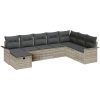 8-delars Trädgårdsoffaset med Kuddar Ljusgrå Poly Rattan vidaXL 297.5 x 187.5 x 85 cm – miniatyr 2