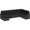 8-delars trädgårdsoffaset med kuddar svart poly konstrotting vidaXL 55 x 62 x 69 cm – miniatyr 2