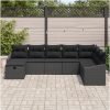 8-delars trädgårdsoffaset med kuddar svart poly konstrotting vidaXL 55 x 62 x 69 cm – miniatyr 3