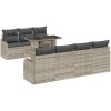 8 Delars Trädgårdsoffasett med Kuddar Ljusgrå Poly Rattan vidaXL Medium – miniatyr 2