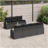 8 Delars Trädgårdsoffgrupp med Kuddar Svart Poly Rattan Akacia vidaXL 55 x 55 x 37 cm – miniatyr 3