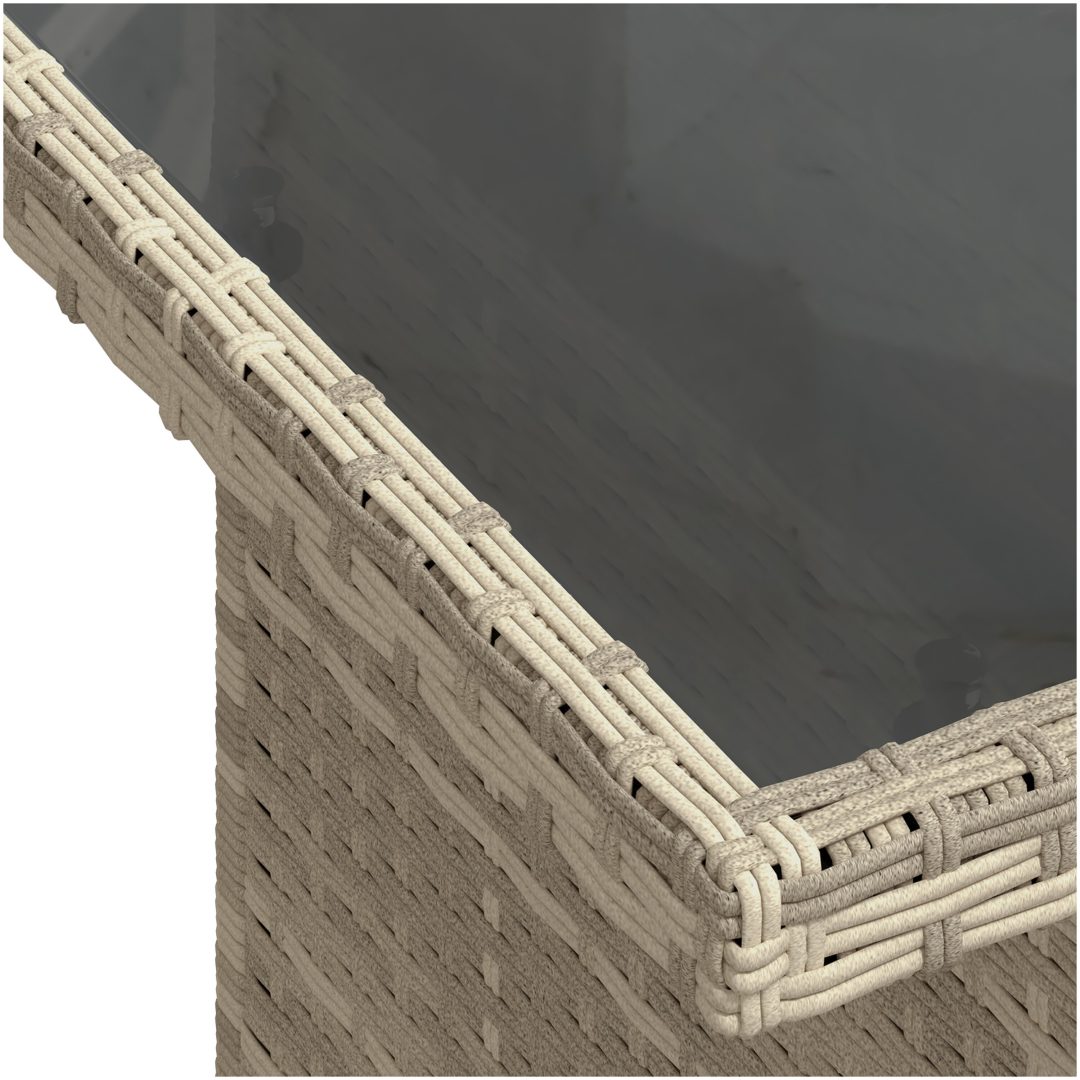 8-delars trädgårdsoffor med kuddar i ljusgrå polyrotting vidaXL 100 x 55 x 73 cm – bild 8