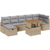 8 Delars Trädgårdsoffset med Kuddar Beige Poly Rottning vidaXL Platser 4 – miniatyr 2