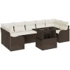 8-delars Trädgårdsoffset med Kuddar Brun Poly Rattan vidaXL Medium – miniatyr 2