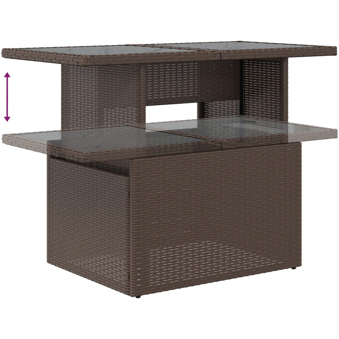 8-delars Trädgårdsoffset med Kuddar Brun Poly Rattan vidaXL Medium – bild 10