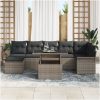 8-delars trädgårdsoffset med kuddar grå poly-rattan vidaXL 100 x 55 x 73 cm – miniatyr 3