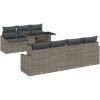 8-delars trädgårdsoffset med kuddar - grå poly-rattan vidaXL 100 x 55 x 73 cm – miniatyr 2