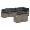 8-delars trädgårdsoffset med kuddar Grå Poly Rotting vidaXL 297,5 x 132,5 x 85 cm – miniatyr 2