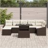 8-delars trädgårdsoffset med kuddar i brun poly rattan vidaXL 100 x 55 x 73 cm – miniatyr 3
