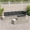8-delars Trädgårdsoffset med Kuddar Ljusgrå Poly Rattan vidaXL 184 x 62 x 85 cm – miniatyr 3