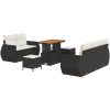 8-delars trädgårdsoffset med kuddar Svart Poly Rattan Akacia vidaXL Fyra - Delars set – miniatyr 2