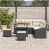 8 Delars Trädgårdsoffset med Kuddar Svart Poly Rattan Akacia vidaXL Stor – miniatyr 3