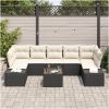 8-delars Trädgårdsoffset med Kuddar Svart Poly Rattan vidaXL 55 x 55 x 37 cm – miniatyr 3