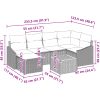 8-delars trädgårdsoffset med kuddar, svart polyrotting och akaciaträ vidaXL 55 x 55 x 37 cm – miniatyr 10