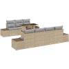 8 Delars Trädgårdsoffsets Med Kuddar Beige Poly Rattan vidaXL 100 x 55 x 73 cm – miniatyr 2